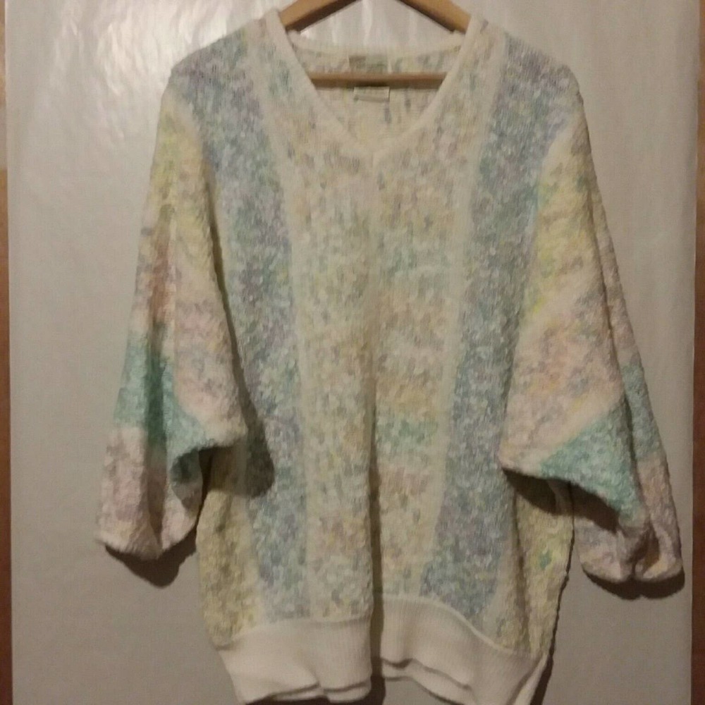 VTG Colorful Pullover Knit Sweater Large‎